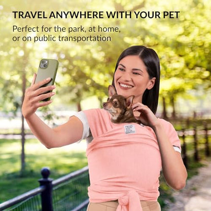 Cat Sling Carrier for Small Pets – Anti-Anxiety Cat Sling, Kitten Pouch – Pet Sling in Gray Black Blue Green Pink Yellow (Pink, Standard) - color: Pink, size: Standard