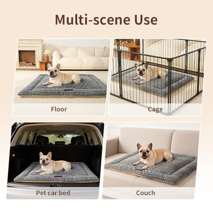 SOMAHE Cat & Dog Bed Mat, Soft Plush Flat Cat Bed with Non-Slip Bottom, 1.2" Thick All-Season Kneading Cushion, Machine Washable Pet Bed for Cats & Small Dogs 20×27Inch, Grey - color: Grey, size: 27"L x 20"W x 1.2"Th