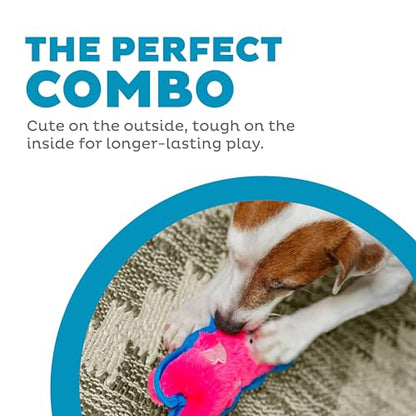 Outward Hound Durablez Minis – Squeaky Plush Dog Toy, No Stuffing for Less Mess, Interactive & Tough, Jumbo Squeaker, Puppies & Small Dogs, Pig, 6.8" - color: Pig, size: X-Small