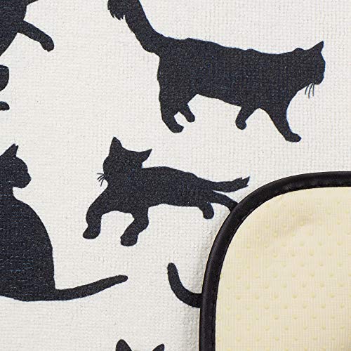 Bone Dry Machine Washable, Ultra Absorbent Pet Mat, 12x18, Cat Silhouette - color: Cat Silhouette, size: 12"L x 18"W