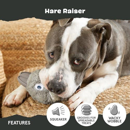 Barkbox Super Chewer Tough Dog Chew Toys for Aggressive Chewers, Plush 2 Toys in 1 (Hare Raiser - Large) - color: Hare - Large