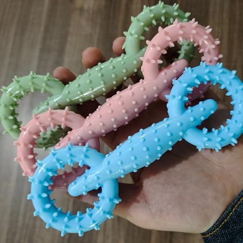 Dog Chew Toy for Aggressive Chewers, Durable Rubber Teething Toy for Interactive Pet Enrichment Toy for Large and Small Breeds（Green） - color: Green