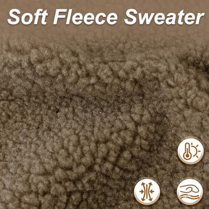 Dog Fleece Vest Sweater Button-Up Warm Pullover Step-in Dog Jacket with Bear Print, Winter Cold Weather Coat Clothes Hoodie for Small Medium Dogs Puppy Boy Girl(Brown, M(8 to 12 lbs)) - color: Brown, size: M(8 to 12 lbs)