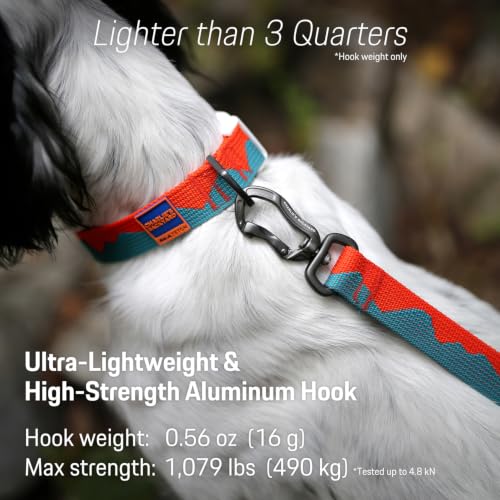 Charlie’s Backyard Teton Dog Leash, Urban to Trail 6 FT Heavy-Duty Lead Adjustable Length Hands-Free Waist-Worn, Ultra-Light Aluminum Hook, Comfort Handle with Poop Bag Clip, Sunset Peaks - color: Sunset Peaks