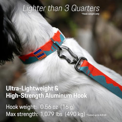 Charlie’s Backyard Teton Dog Leash, Urban to Trail 6 FT Heavy-Duty Lead Adjustable Length Hands-Free Waist-Worn, Ultra-Light Aluminum Hook, Comfort Handle with Poop Bag Clip, Sunset Peaks - color: Sunset Peaks