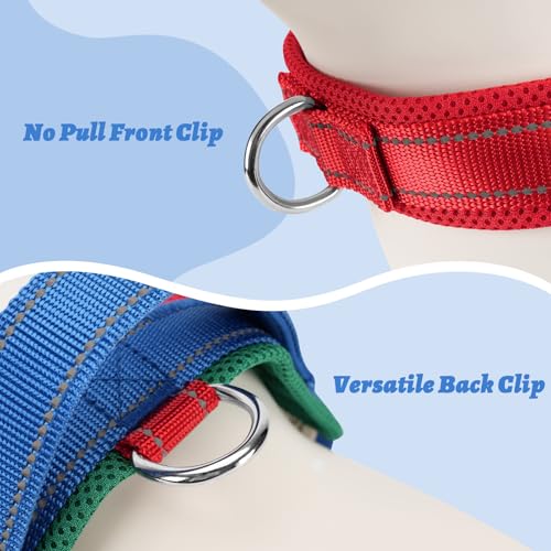 Soft Dog Harness Small Sized Dog, No-Pull Breathable Mesh Padded Vest - Escape Proof Quick Fit Lightweight Harness with Front Clip - Easy Walking Adjustable Vest Harness for Small Dogs, Red, S - color: Red, size: Small