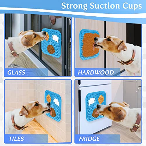 NearHome Lick mat for dog and cat with suction cup and silicone bowl-Extra spoon and brush,3 part for peanut butter,yogurts and different foods,Boredom and Anxiety Reducer,Perfect for Bathing Grooming