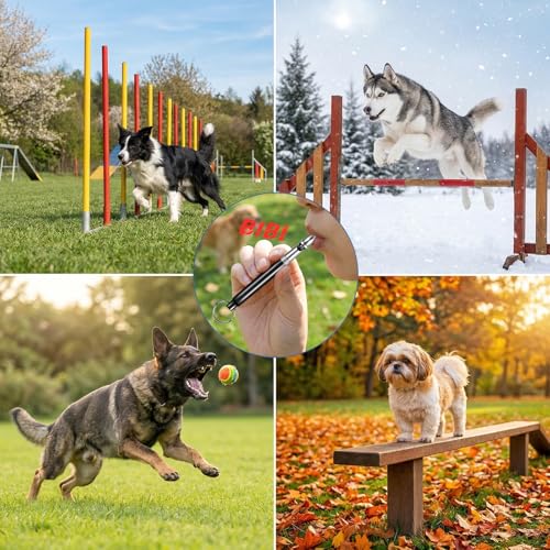 2Pcs Dog Whistle, Professional Ultrasonic Dog Whistle to Stop Barking, Adjustable Pitch Silent Dogs Whistles with Lanyard for Recall & Obedience Training