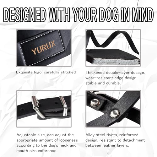 Dog Muzzle- Adjustable Durable Metal Basket,Leather Muzzle,Dog Muzzle for Large Dogs,Basket Allows Panting and Drinking-Comfortable,Lightweight,Muzzle for Large Sized Dog (XL)