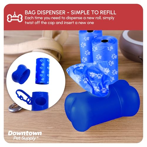 Downtown Pet Supply Rainbow Paw Print Poop Bags (2200 CT & 2 Dispensers) - Leak-Proof, Unscented, Clips to Leashes & Harnesses - color: Rainbow Paws, size: 2200 Count (Pack of 1)