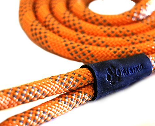 Max and Neo Rope Leash Reflective - 6 FT x 1/2" (Orange, Donates to Dog Rescue) - color: ORANGE
