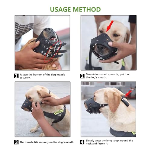 Soft PU Leather Dog Muzzles for Small Medium Large Dogs,Ajustable Breathable Dog Mouth Guard Cover to Prevent Biting Barking Chewing (Black, 1#XS) - color: Black, size: 1#XS