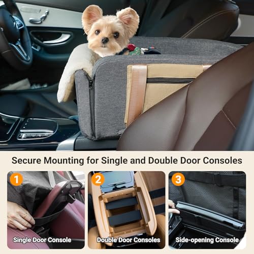 Large Console Dog Car Seat - Truck Dog Booster Seats for Big Console Vehicles Large Space for Dogs UP to 18lbs, Pretty Sturdy Pet Car Seat Designed for Pickup and Trucks