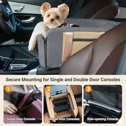 Large Console Dog Car Seat - Truck Dog Booster Seats for Big Console Vehicles Large Space for Dogs UP to 18lbs, Pretty Sturdy Pet Car Seat Designed for Pickup and Trucks
