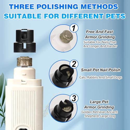2026 New Cat Nail Trimmer - 2 Adjustable Speeds, 360° Grinding, Ultra Quiet Under 40dB, Safe Powerful Pet Nail Grooming Tool for All Cats & Dogs (White) - color: (White)