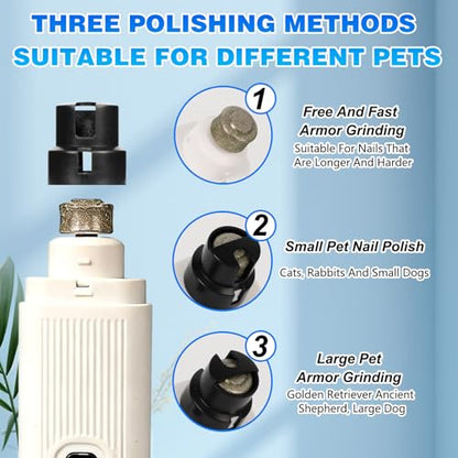 2026 New Cat Nail Trimmer - 2 Adjustable Speeds, 360° Grinding, Ultra Quiet Under 40dB, Safe Powerful Pet Nail Grooming Tool for All Cats & Dogs (White) - color: (White)