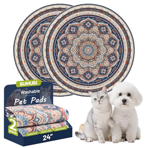Washable Pee Pads for Dogs,2 Pack Super Absorbent Reusable Puppy Training Pads 24inch, Leak-Proof & Non-Slip,for Potty Training,Whelping,Crate & Playpen - size: 24x24in(Pack of 2)