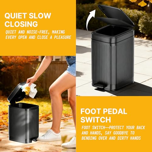 Dog Poop Trash Can Outside, 2.7Gal Dog Waste Trash Can with Lid, Foot Pedal, Dog Waste Container with 20 Bags, Pet Poop Bucket with Soft Close for Backyard Odor Control, Black - size: 10L Black Dog Trash Can