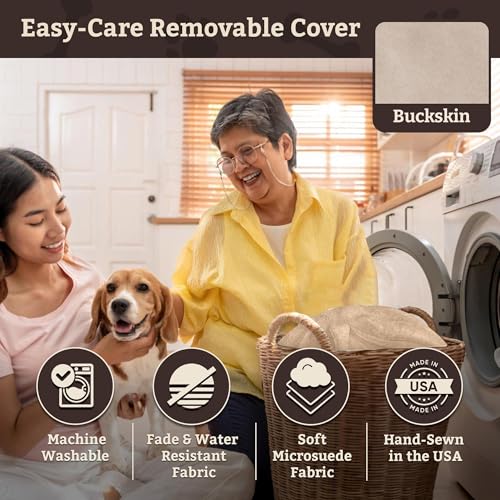 Luxury Lookout II Pet Car Seat in Microsuede Size: Small (up to 18 lbs), Fabric: Buckskin/Java - color: Buckskin with Java, size: Small