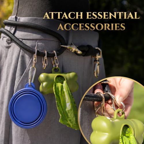 Hands-Free No-Pull Dog Leash | Durable Adjustable Training Lead for Dogs | Calm Command Outdoor Activity Leash for Active Pet Lifestyle Breeds | Ergonomic Handle - Large (60+ lbs) - size: Large