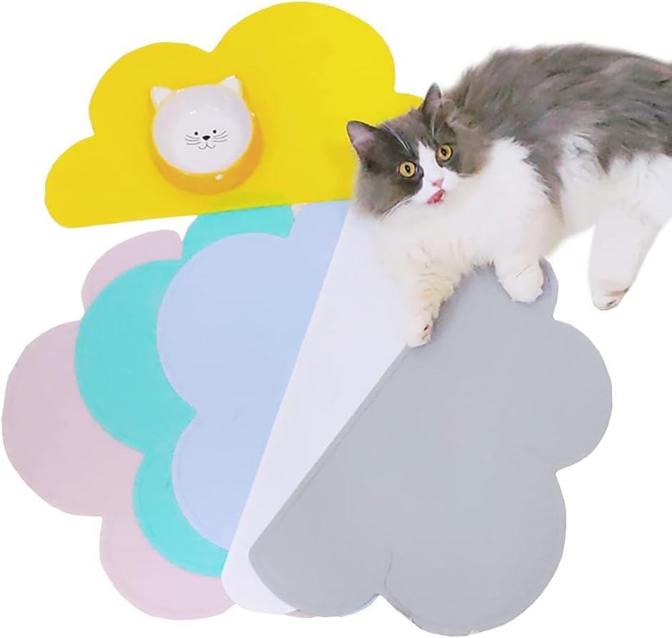 Love Dream Silicone Pet Feeding Food Mat with Raised Edge, Anti-Slip Waterproof Pet Bowl Mat Placemat for Dog and Cat (Green) - color: Green