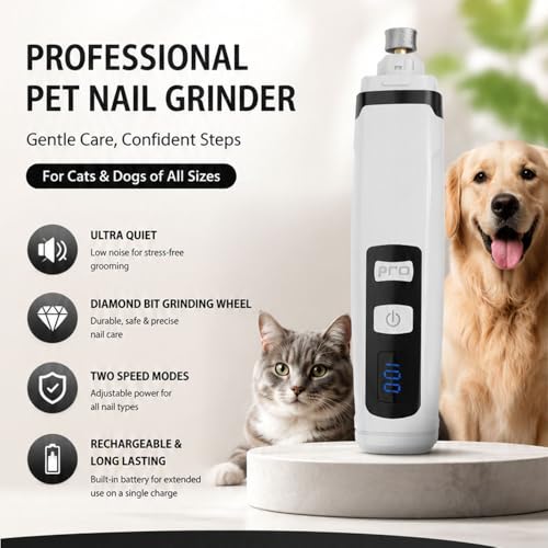 Silent Groom Pro, 2026 New Silent Pet Nail Grinder, Dog Silent Nail Grinder for Dogs Silent Dog Nail Trimmer, Rechargeable USB Charging Electric Pet Nail Grinder Nail File for Pet (#02) - color: #02