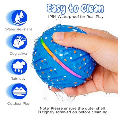 Interactive Dog Toys Ball, Light Up Smart Automatic Dog Ball with 3 Modes, Motion Activated Rolling & Bouncing, Durable ETPU Dog Toy for Small Dogs, Keeps Dogs Busy & Reduces Boredom
