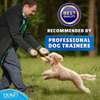 YES4QUALITY Dog Bite Tug Toy - 7.9"x3" - Durable Pull Toy with 2 Soft & Strong Handles - Tough Jute Bite Pillow for Small to Medium Dogs - Ideal for Tug of War, Fetch, K9, Puppy Training & Play