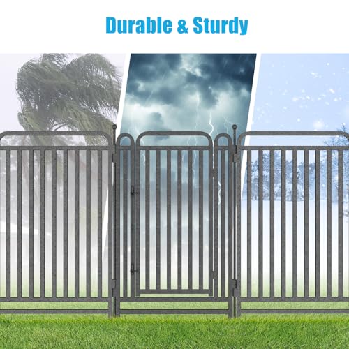 Thickened Dog Playpen Foldable Metal Yard Fence32/43inch Compact Portable Animal Barrier Fence for Indoor Outdoor (32 Panels, 43 inch) - size: 43 inch