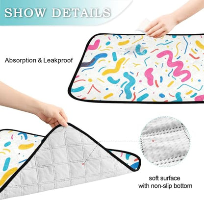 Qilmy Colorful Ribbons Pet Mat, Waterproof Reusable Dog Training Pad Anti-Slip Pet Creat Pad for Small Medium Large Dogs and Cats - size: Medium+Large
