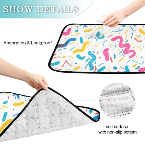 Qilmy Colorful Ribbons Pet Mat, Waterproof Reusable Dog Training Pad Anti-Slip Pet Creat Pad for Small Medium Large Dogs and Cats - size: Smallx3