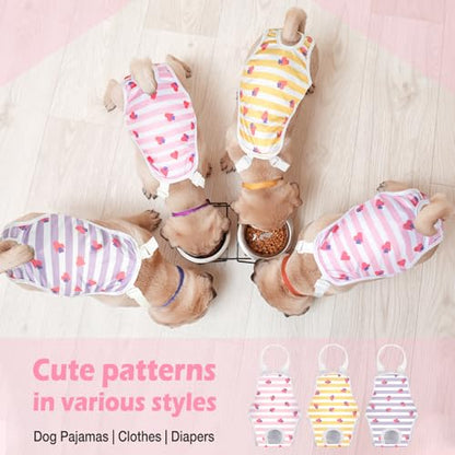 Jollywoods 3 Pack Washable Female Dog Diaper Onesie Sanitary Pantie with Adjustable Suspender, Reusable Fixed Doggie Diapers, Super Absorbent Leakproof for Small Medium Large Dog in Heat Cycle M - size: Medium(10"-16" Waist)