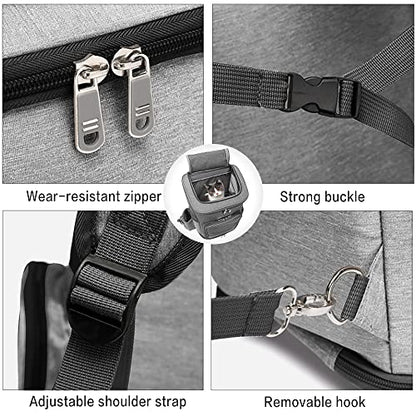 Wheeled Pet Carrier Backpack Pet Stroller, Travel Carrier, Car Seat for Small Dogs Cats Puppies, Comfort Cat Backpack Removable Rolling Wheels – Mesh Ventilation Windows (Grey) - color: Standard Grey