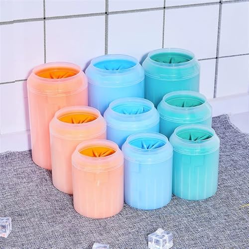 Dog Paw Cleaner Cup, Soft Silicone Combs, Portable Outdoor Pet Towel, Foot Washer, Paw Clean Brush, Quickly Foot Cleaning(Blue,L-9.2x15.2cm)