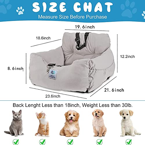 Aidou Dog Car Seat Booster for Small to Large Dogs & Cats, Safety Seat with Storage & Dual-use for Car & Home (Medium Pink) - color: Midium Pink