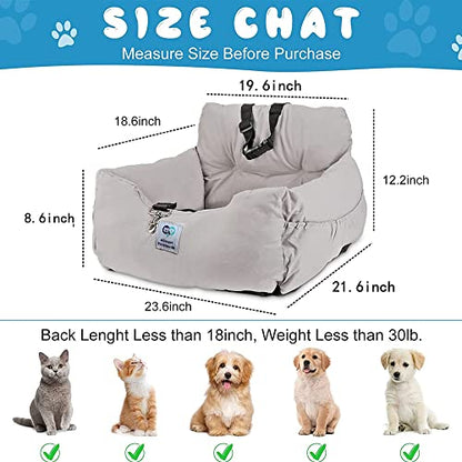 Aidou Dog Car Seat Booster for Small to Large Dogs & Cats, Safety Seat with Storage & Dual-use for Car & Home (Medium Pink) - color: Midium Pink