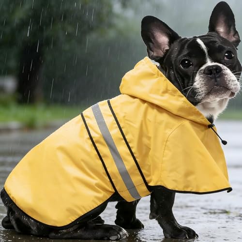 Waterproof Dog Raincoat, Adjustable Lightweight Rain Jacket, Suitable for Outdoor Walking, Hiking, Camping, All Season, 1 Piece (Yellow, X-Large) - color: YELLOW, size: X-Large