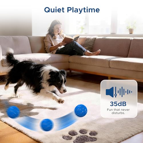 Dog Toys for Small Medium Dog to Keep Them Busy, Smart Interactive Dog Toys, Automatic Moving Bouncy Dog Balls with Lights, Motion Activated Rolling Dog Balls, Mental Stimulation, E-TPU Blue - color: Blue