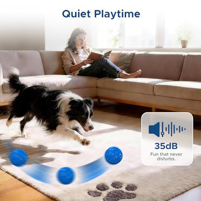 Dog Toys for Small Medium Dog to Keep Them Busy, Smart Interactive Dog Toys, Automatic Moving Bouncy Dog Balls with Lights, Motion Activated Rolling Dog Balls, Mental Stimulation, E-TPU Blue - color: Blue