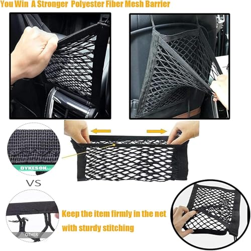Dog Car Net Barrier Pet Barrier,Barrier of Back Seat Pet Kids,Cargo Tissue Purse Holder, Baby Stretchable Storage Bag Universal for Cars, SUVs, Vans Traveling (2-Layer) - size: 2-Layer