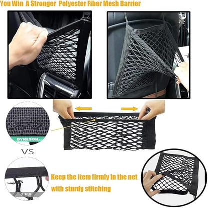 Dog Car Net Barrier Pet Barrier,Barrier of Back Seat Pet Kids,Cargo Tissue Purse Holder, Baby Stretchable Storage Bag Universal for Cars, SUVs, Vans Traveling (2-Layer) - size: 2-Layer