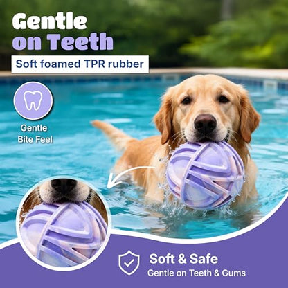 Dog Balls for Large Dogs, 7'' Large Dog Ball, Durable Outdoor Fetch Toy, Bouncy Floating Water Ball, Interactive TPR Foam Dog Toy for Large Breeds, Gentle on Teeth, Pink & Purple Ombre - color: Pink & Purple Ombre