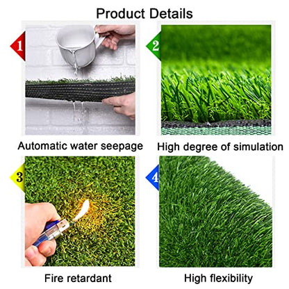 Artificial Turf Dog Potty Grass Mat Outdoor Garden Carpet with Drain Holes, Pets Reversible Mats for Garden School Décor, Blue, 19.6x31.4in - size: 19.6x31.4in