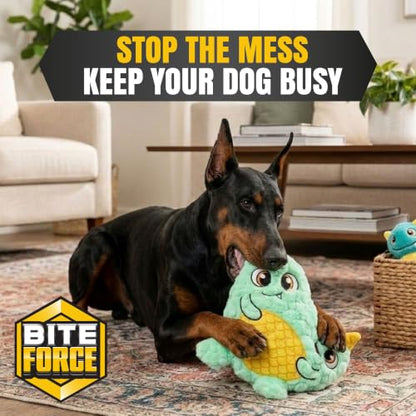 Bite Force - Large Durable & Strong Dog Toy Blue Two Headed Monster with Squeaker, Kevlar-Reinforced for Aggressive chewers. - color: Regular - Double Monster
