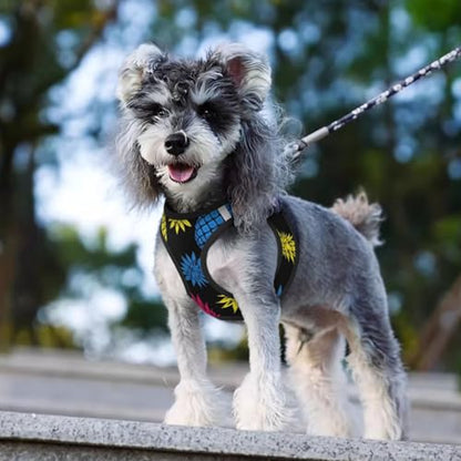 Breathable Reflective Dog Harness, Upside Down Pineapple Pink Yellow Blue, Double Strap No Choke Vest, Perfect for Hot Weather Walking with Medium Dogs - color: Style (524), size: Large