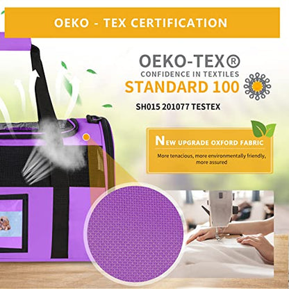 Cat Carrier Pet Carriers Airline Approved for Small Dogs Kitten Carrier for Small Medium Animals Under 15lb, Collapsible Soft Sided Travel Carrier, Purple - color: Purple
