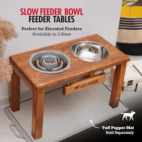 Tuff Pupper Slow Feeder Insert Bowl | Puzzle Maze Slows Down Eating | Elevated Feeder Tray Bowls | Standalone Dog Bowl | Pet Bowls Insert | Easy Clean Dishwasher Safe (4 Cups - Fits 8.9-9.3 Inch Hole) - size: 4 Cup - 8.9-9.3 Inch Feeder Holes