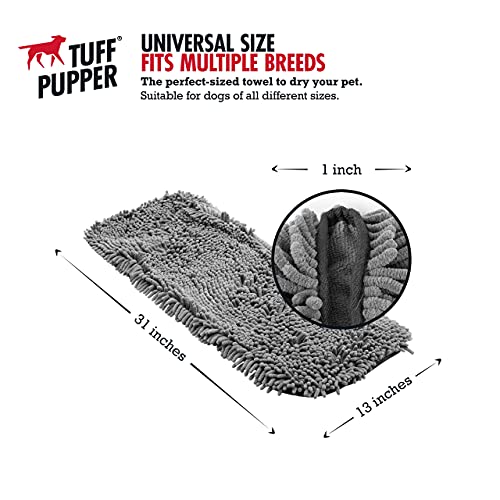Tuff Pupper XXX-Large Fast Drying Bath Robe & Quick Dry Towel for Dogs | Ultra Absorbent Microfiber Shammy | Gray