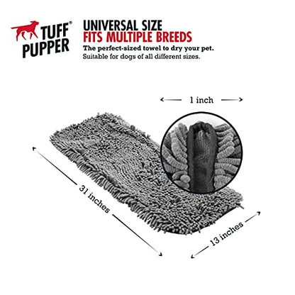 Tuff Pupper XXX-Large Fast Drying Bath Robe & Quick Dry Towel for Dogs | Ultra Absorbent Microfiber Shammy | Gray