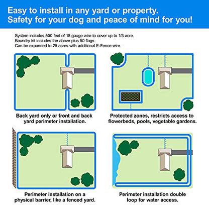 Educator PF-1000 E-Fence Underground Fence Containment System for Dogs Installed by You Kit (Boundary Kit and Wire Sold Separately) - size: Boundary Kit Sold Separately